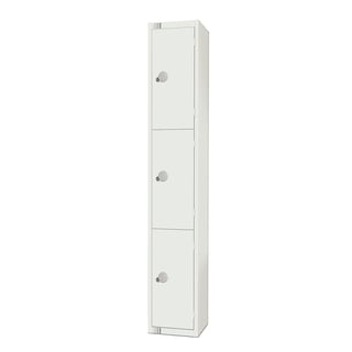 Elite white locker, 3 door, 1800x300x450 mm, all white