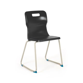 Skid frame plastic chair, H 460 mm, black