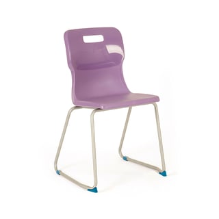 Skid frame plastic chair, H 460 mm, purple