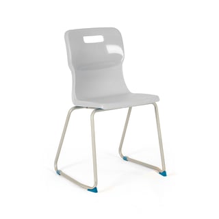 Skid frame plastic chair, H 460 mm, grey