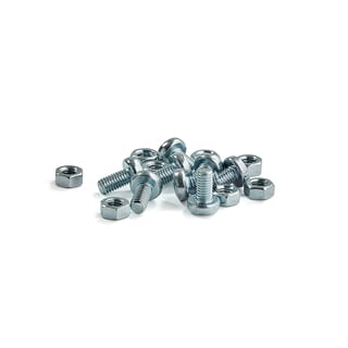 Set of screws and nuts, 8 screws M6x12 + 8 nuts M6