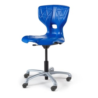 School chair ALDA V, with castors, blue