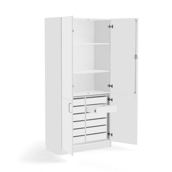 High wooden storage THEO, 12 drawers, white AJ Products