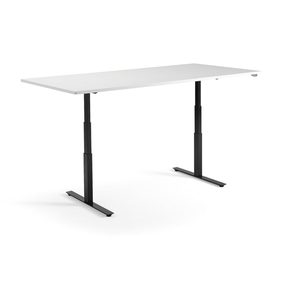 Standing conference table MODULUS, 2400x1200 mm, black frame, white ...