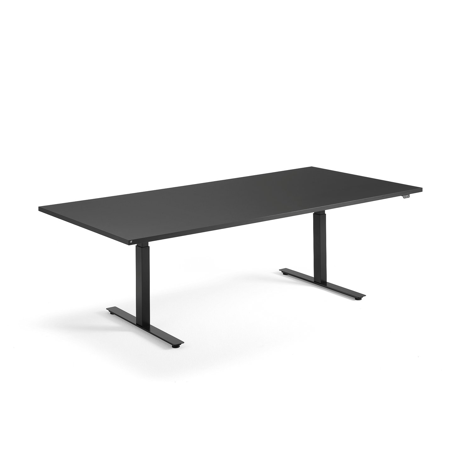 Standing conference table MODULUS, 2400x1200 mm, black frame, black