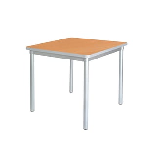 School dining table ENVIRO, square, 750x750x710 mm, beech, silver
