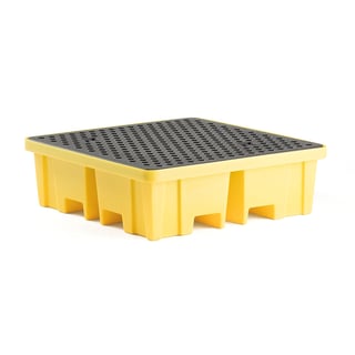 Spill pallet for 4 drums, 1220x1220x390 mm, yellow