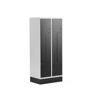 Z-locker CLASSIC, skirting base, 2 modules, 4 doors, 1890x800x550mm, black
