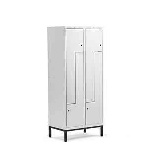 Z-locker CLASSIC, leg frame, 2 modules, 4 doors, 1940x800x550mm, grey
