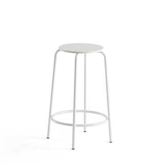 Bar stool TIMMY, white frame, white seat, H 630 mm