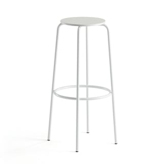 Bar stool TIMMY, white frame, white seat, H 830 mm