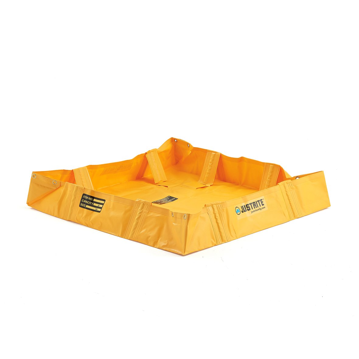 Portable spill containment berm, 299 L, yellow AJ Products