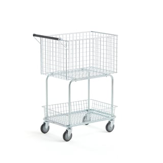 Post and packet trolley CLIP, 100 kg load, 690x410x950 mm