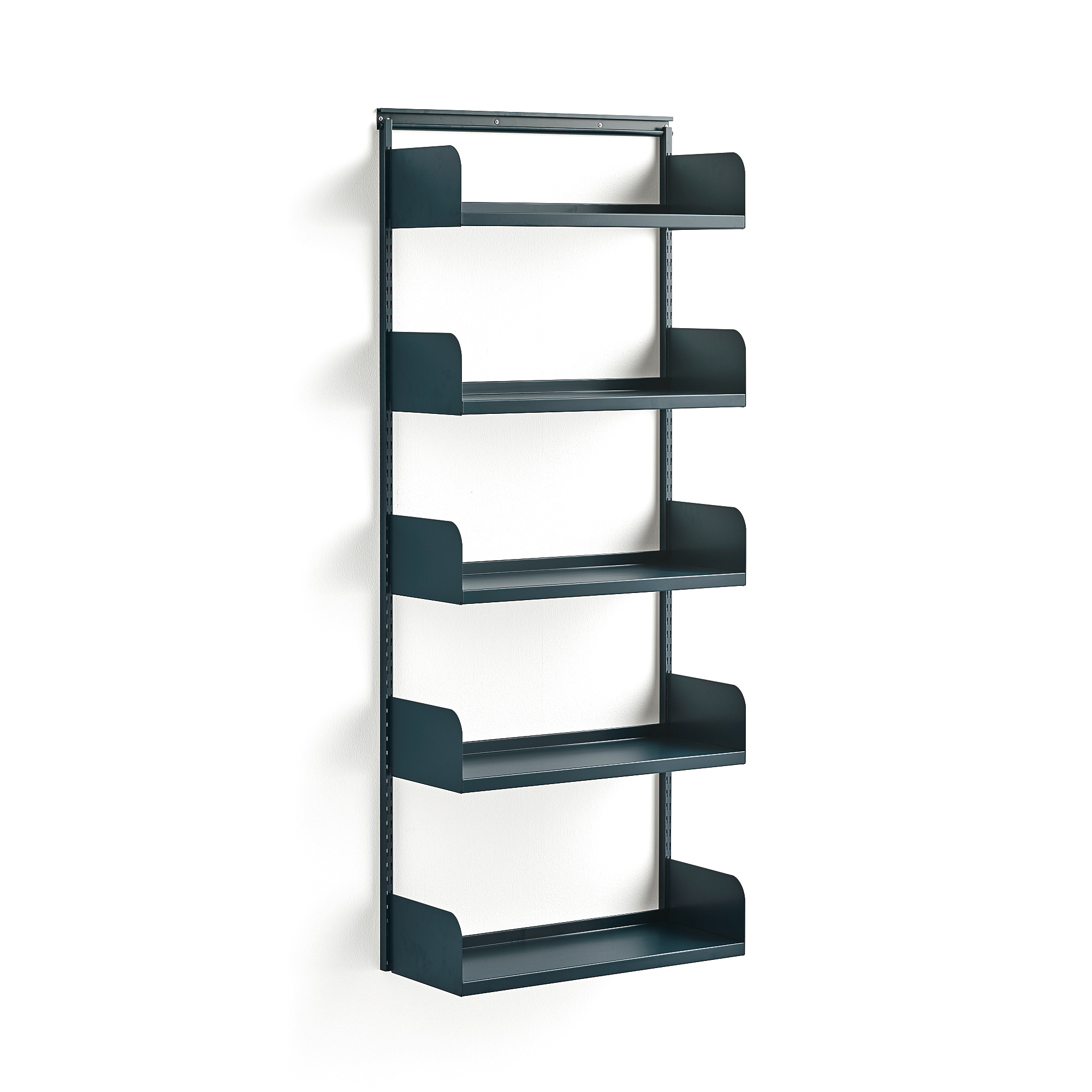 Metal shelving store wall unit