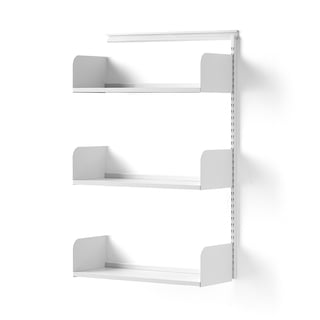 Wall shelving SHAPE, add-on, metal shelves, 1237x800x300 mm, white
