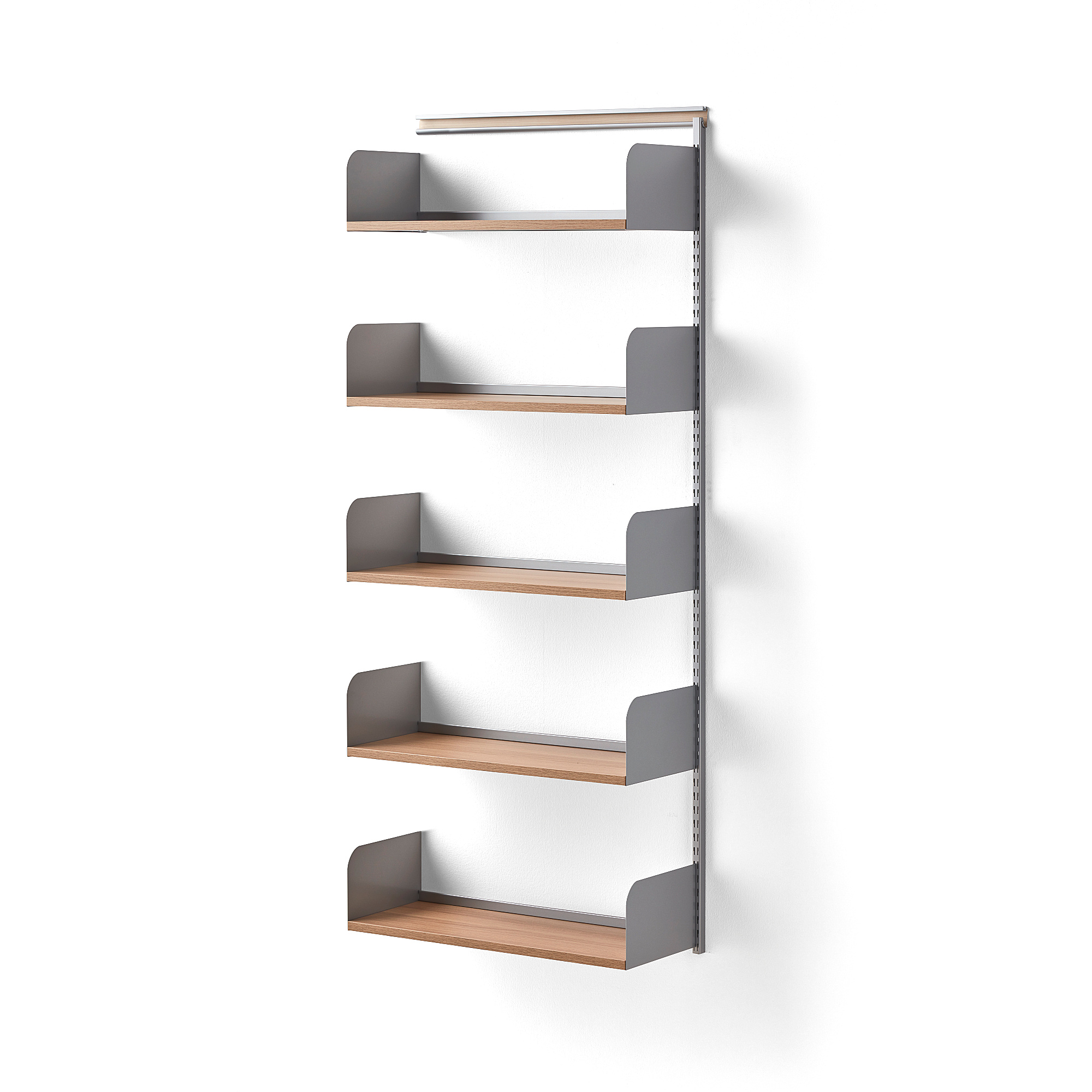 Oak wall online shelving unit