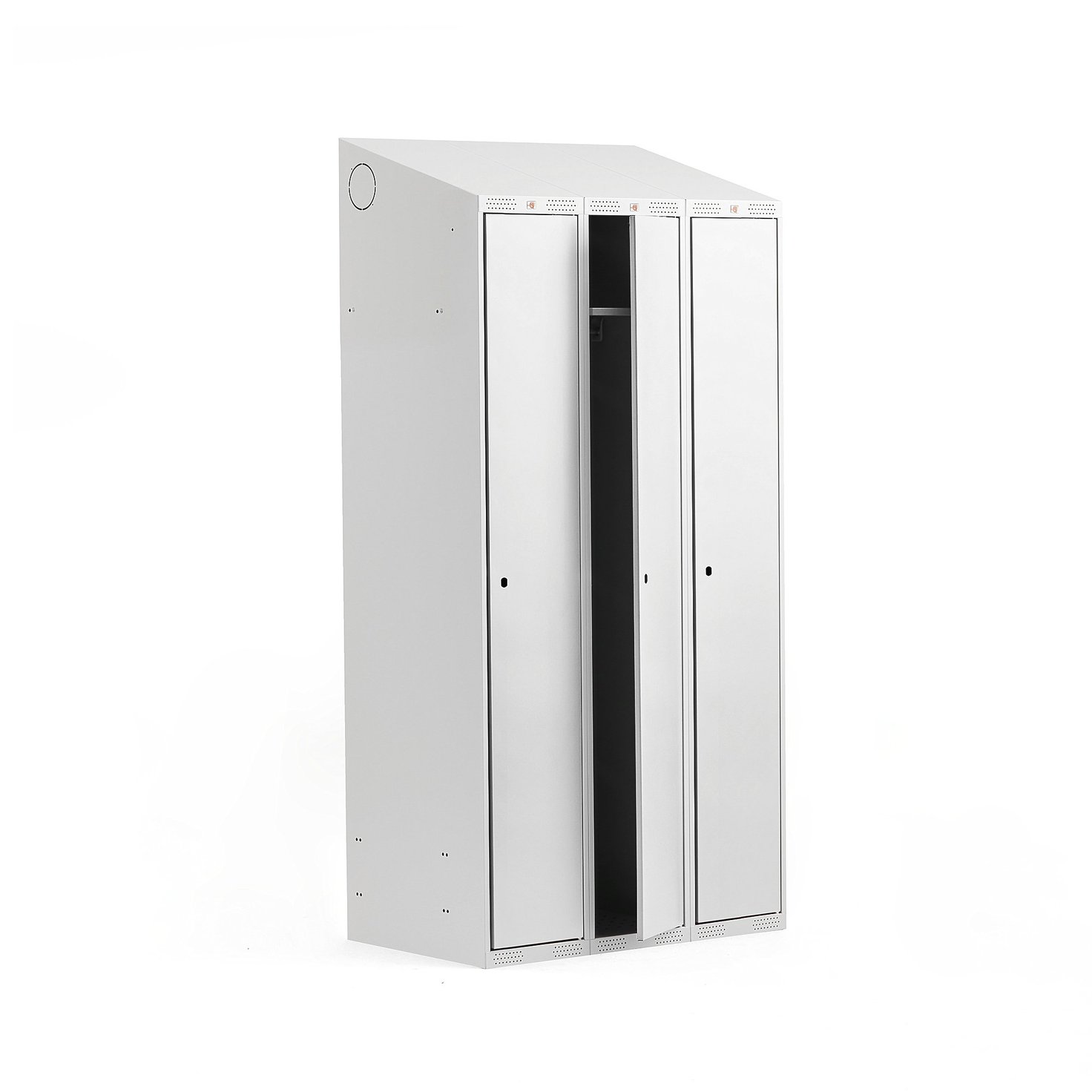 Full length locker CLASSIC, 3 modules, 1900x900x550 mm, grey | AJ Products