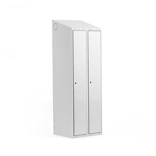 Hoge locker CLASSIC, 2 modules, 1900 x 600 x 550 mm, grijs