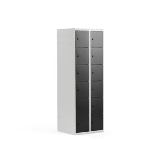 6 door locker CLASSIC, 2 modules, 1740x600x550 mm, black