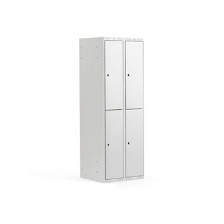 2 door locker CLASSIC, 2 modules, 1740x600x550 mm, grey
