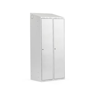 Hoge locker CLASSIC, 2 modules, 1900 x 800 x 550 mm, grijs