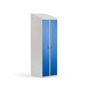 Šatní skříňka CLASSIC COMBO, 1 sekce, 1900x600x550 mm, šedá/modré dveře