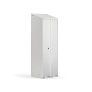 Klädskåp CLASSIC COMBO, 1 sektion, 2 dörrar, 1900x600x550 mm, grå