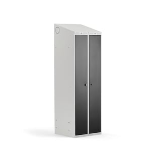 Combi garderobni ormar, 2 vrata, 1900x600x550 mm, crni