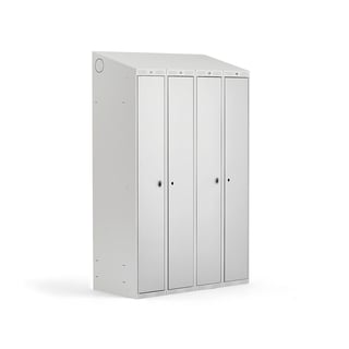 Klädskåp CLASSIC COMBO, 2 sektioner, 4 dörrar, 1900x1200x550 mm, grå