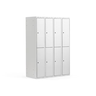 2 door locker CLASSIC, 4 modules, 1740x1200x550 mm, grey
