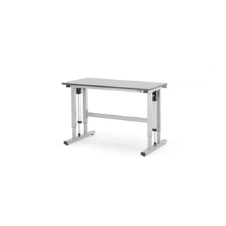 Výškově nastavitelný pracovní stůl MOTION, elektrický, 300 kg, 1200x600 mm, šedá
