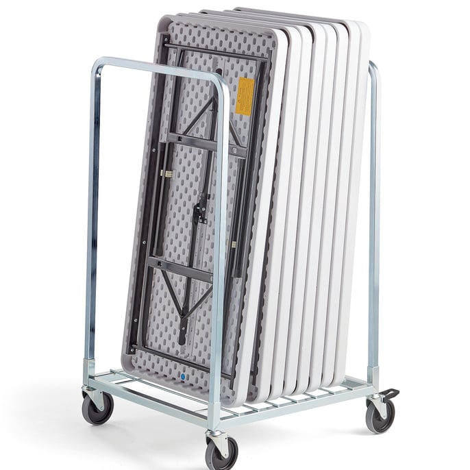 8 folding tables + trolley, 610x1220 mm AJ Products
