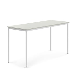 Stôl SONITUS, 1800x700x900 mm, HPL - šedá, biela