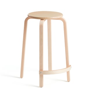 Wooden stool NEMO, H 630 mm, birch, with footrest