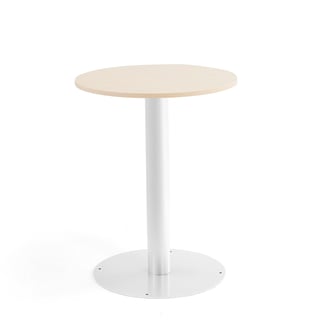Round table ALVA, Ø700x900 mm, birch, white