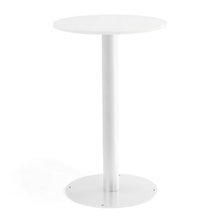 Round bar table ALVA, Ø700x1100 mm, white, white