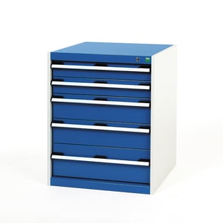 Industrial drawer cabinet BOTT ®, 650x650x800 mm, 5 drawers