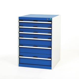 Industrial drawer cabinet BOTT ®, 650x650x900 mm, 6 drawers