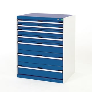 Industrial drawer cabinet BOTT ®, 800x650x1000 mm, 7 drawers