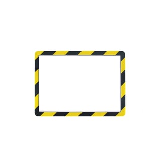 Self-adhesive safety document frame, 10-pack, black and yellow