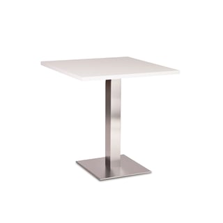 Square café table ALISON, 700x700x755 mm, stainless, white