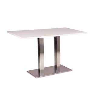 Café table ALISON, 1200x700x755 mm, stainless, white
