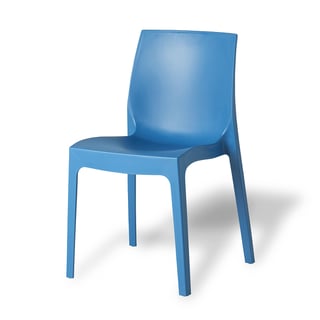 Heavy duty polypropylene café chair OLYMPIA, blue