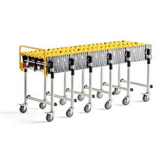 Flexibilný valčekový dopravník COURSE, nylonové valčeky, dĺžka 1760-5360 mm