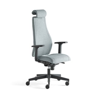 Office chair LANCASTER, high back, blue grey