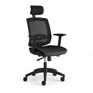 Office chair STANLEY with headrest and adjustable armrests, black