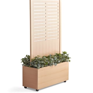 Wooden screen FREE with planter, 1720x983 mm, beech veneer
