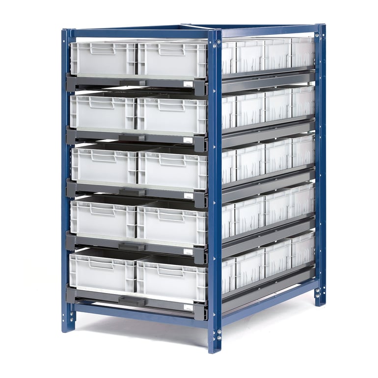 Compact storage module, 150 kg load, with boxes | AJ Products