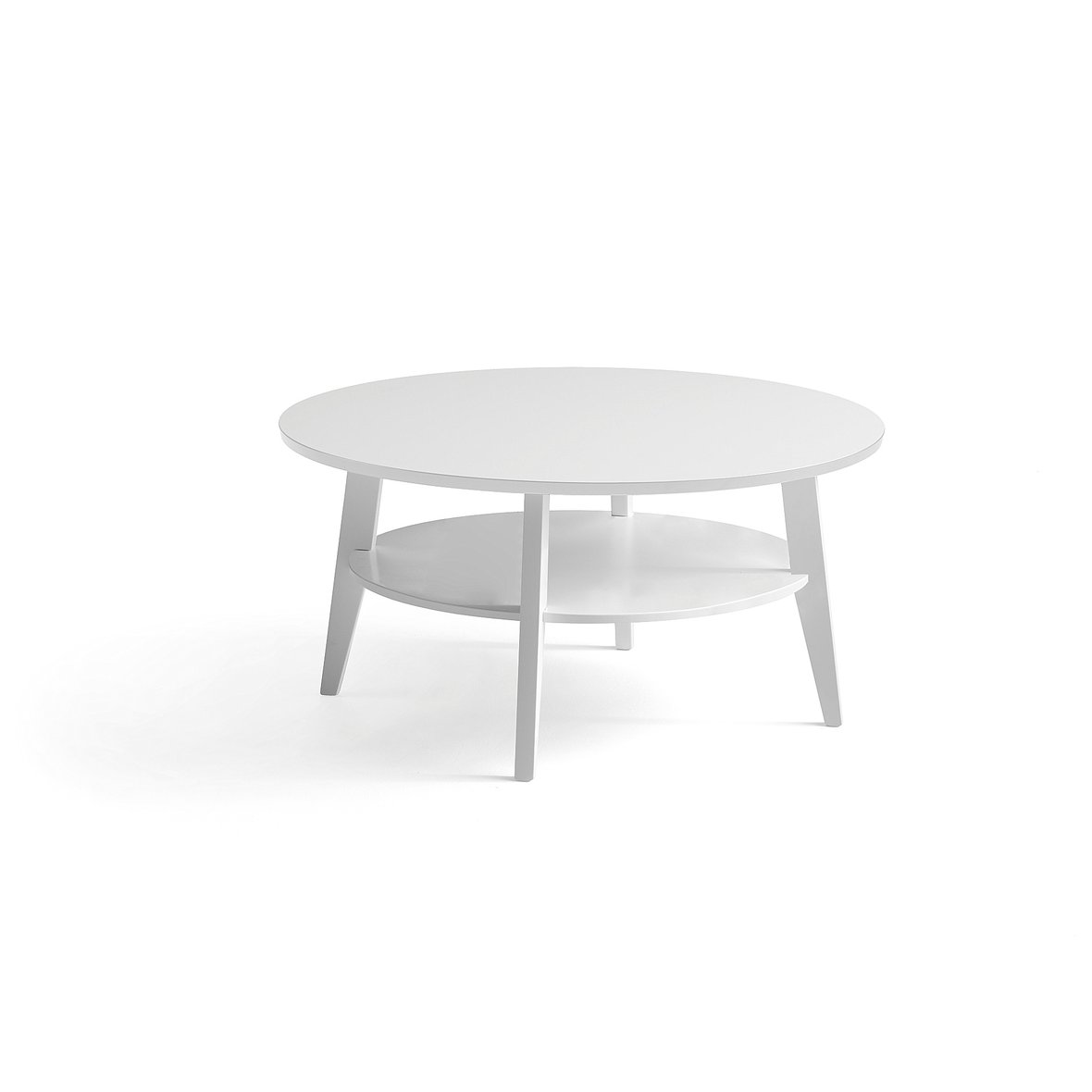 Oak coffee table HOLLY, Ø 1000x500 mm, white lacquered AJ Products