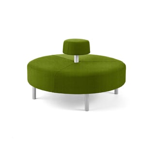 Ottoman DOT with rounded backrest, Ø 1300 mm, Medley lime green